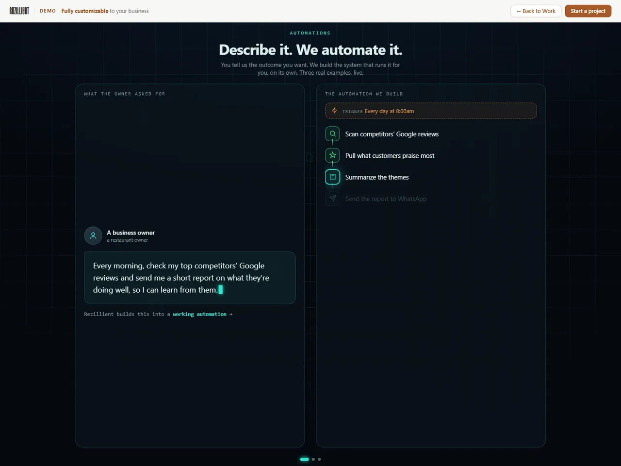 A business automation engine building a daily report
