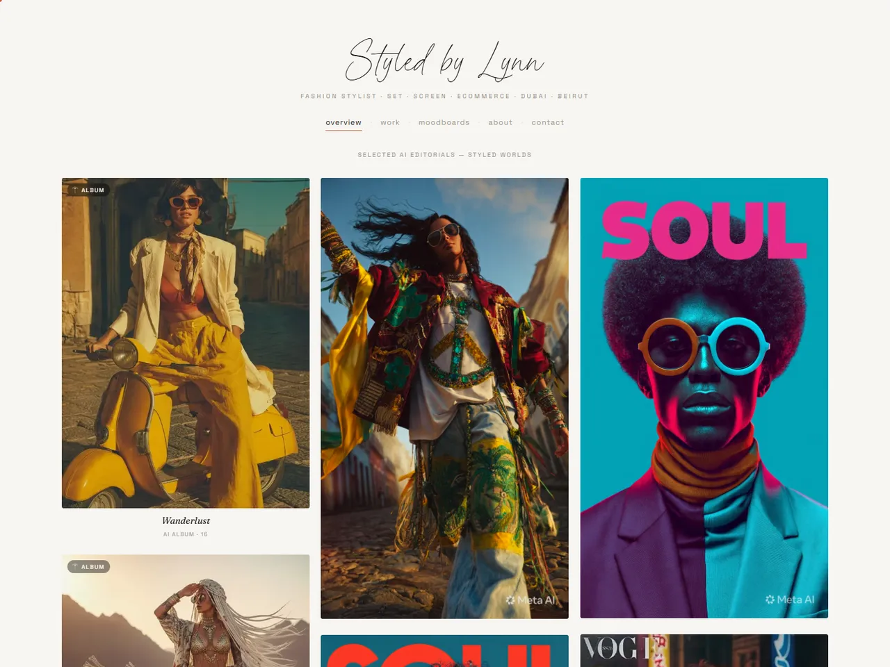 Styled by Lynn, a boutique fashion styling studio website